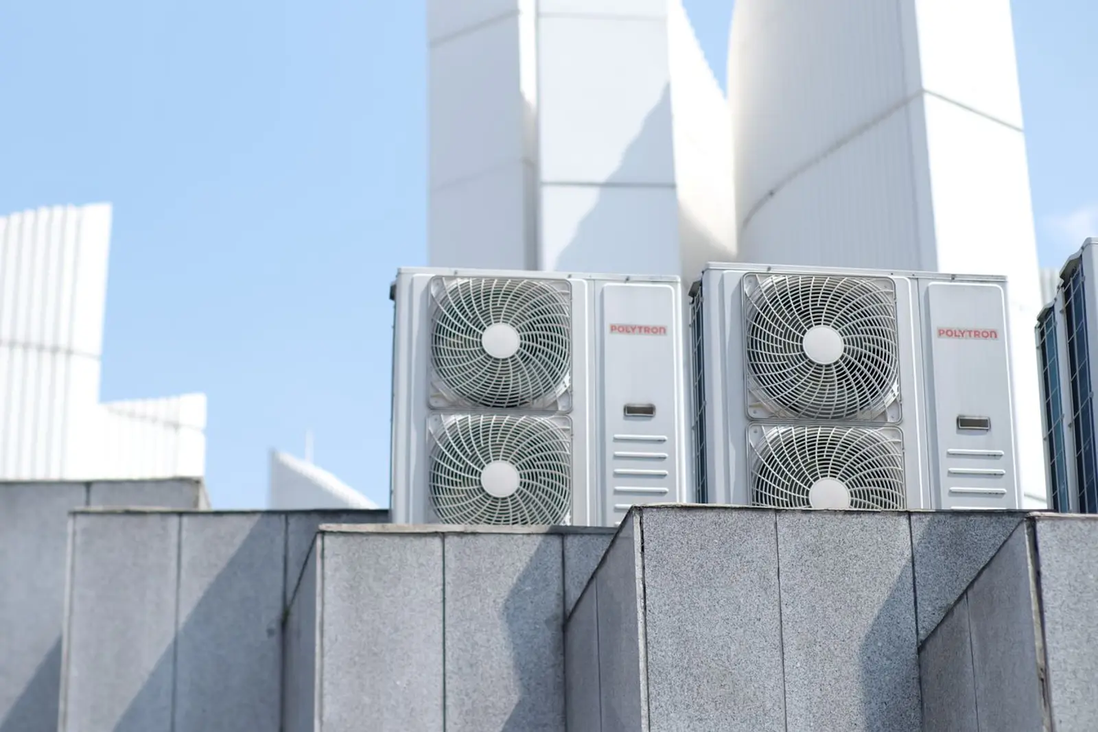 Commercial air conditioning units on a rooftop